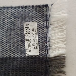Royal Scots 100% Cashmere Blue and Gray Scarf